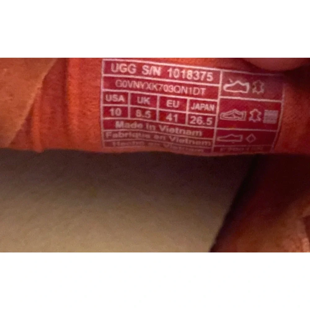 UGG Adley Women's Size US 10/41 Orange Suede Perforated Leather Slip-On Loafers